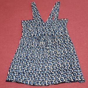Womens Couteur de Rose Chic Blue and Cream Patterned Tank Top Size S